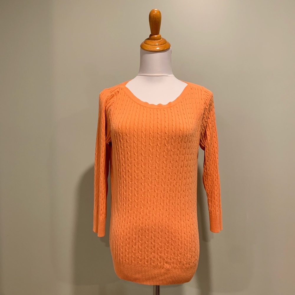 Thin Knot Orange Sweater by Jeanne Pierre Medium